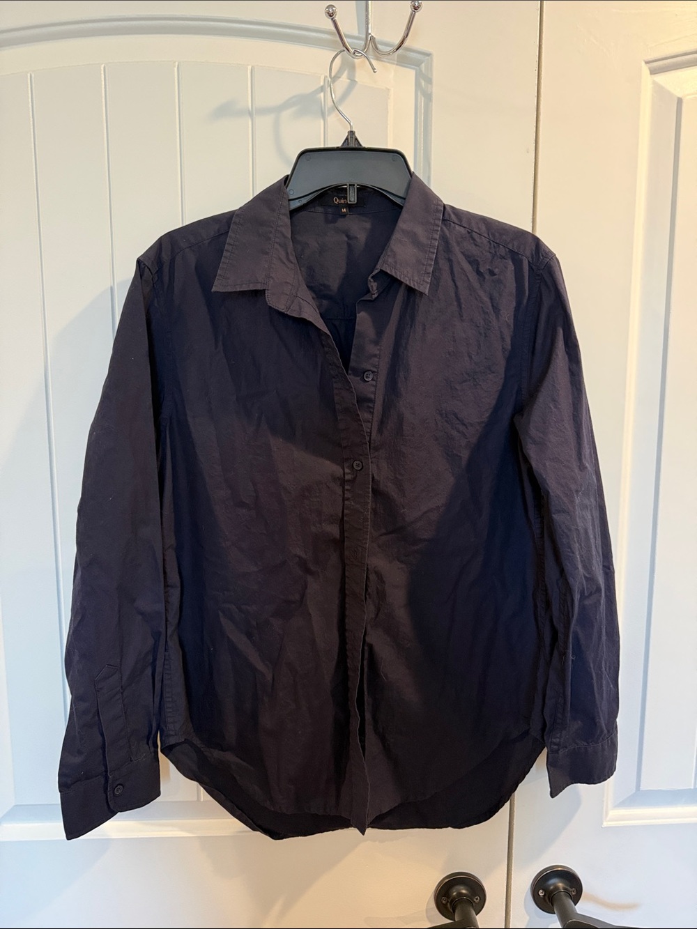 Quince Navy Poplin Button-Up Shirt